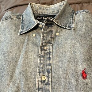 Distressed Denim long sleeve Ralph Lauren shirt